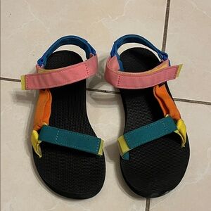 Teva Sandals with Pink, Orange, Yellow, and Blue Straps